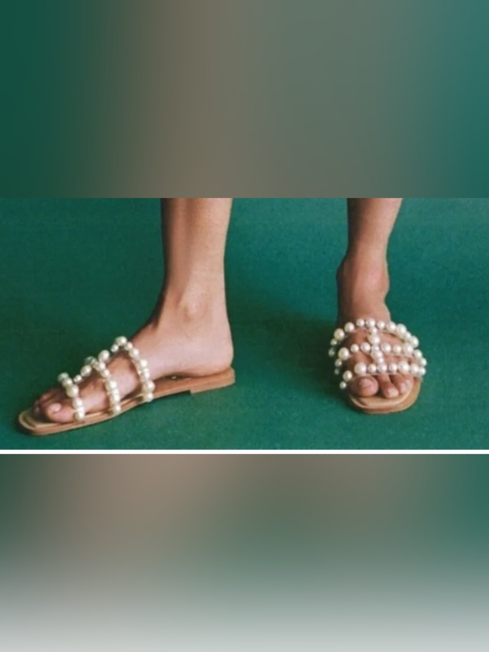 Zara Pearl Accent Sandals, size 10